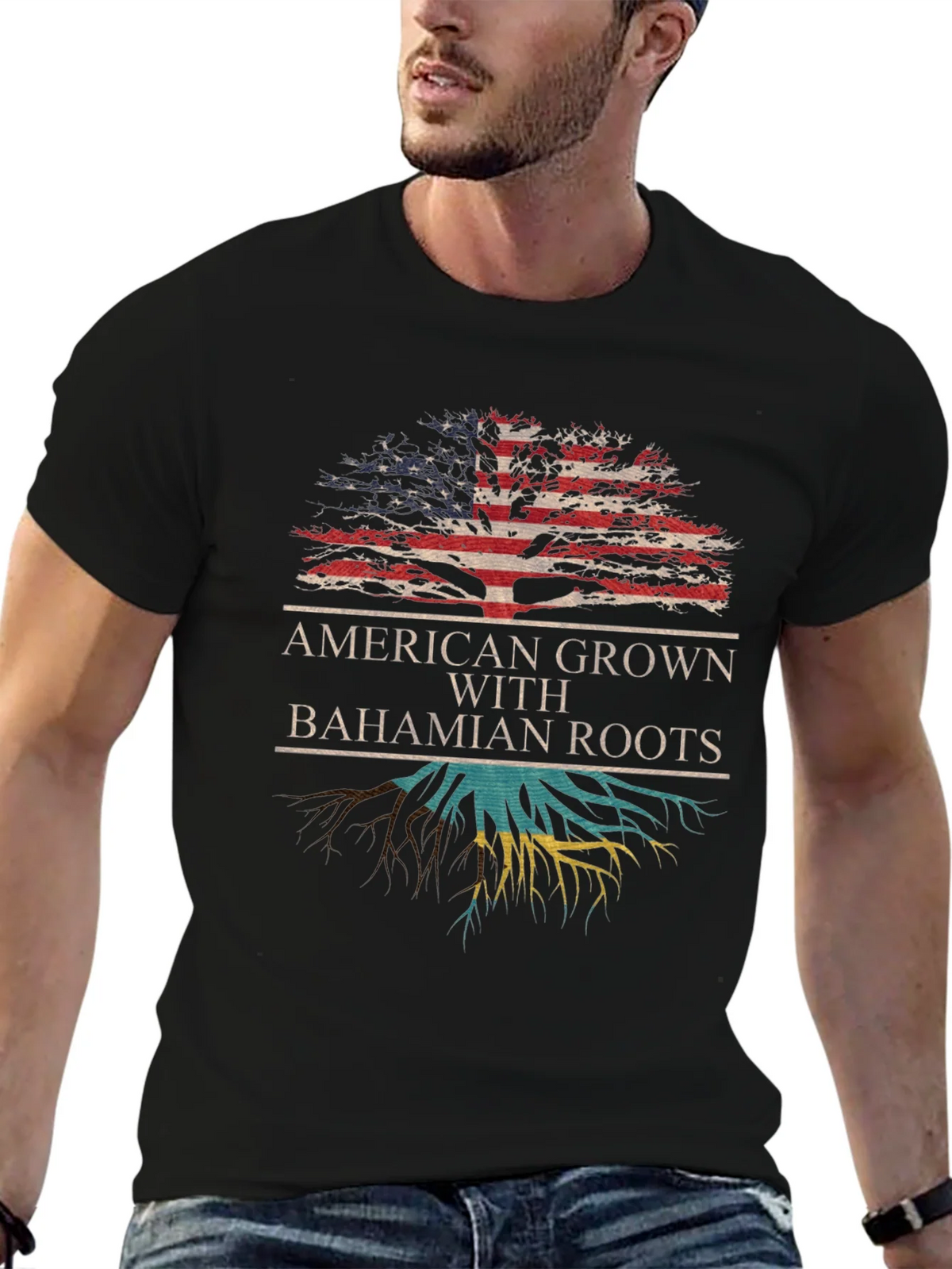 American Grown with Bahamian Roots T-Shirt product image 6