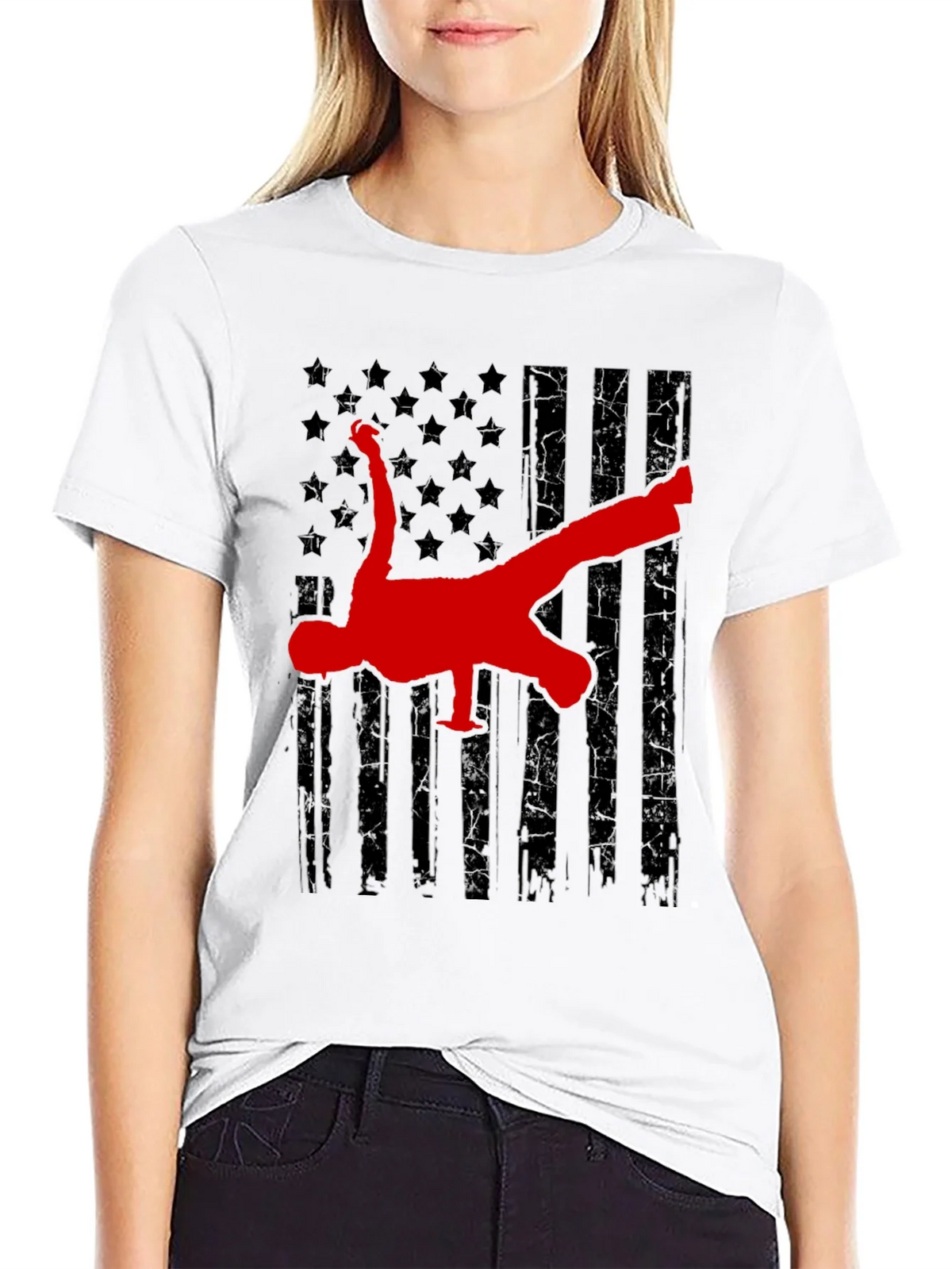 Breakdance American Flag Graphic Tee product image 8