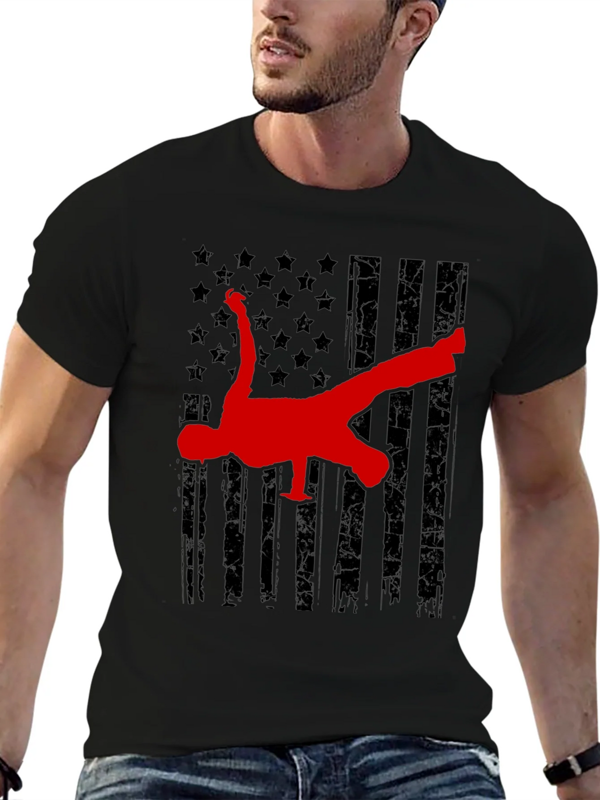 Breakdance American Flag Graphic Tee product image 6