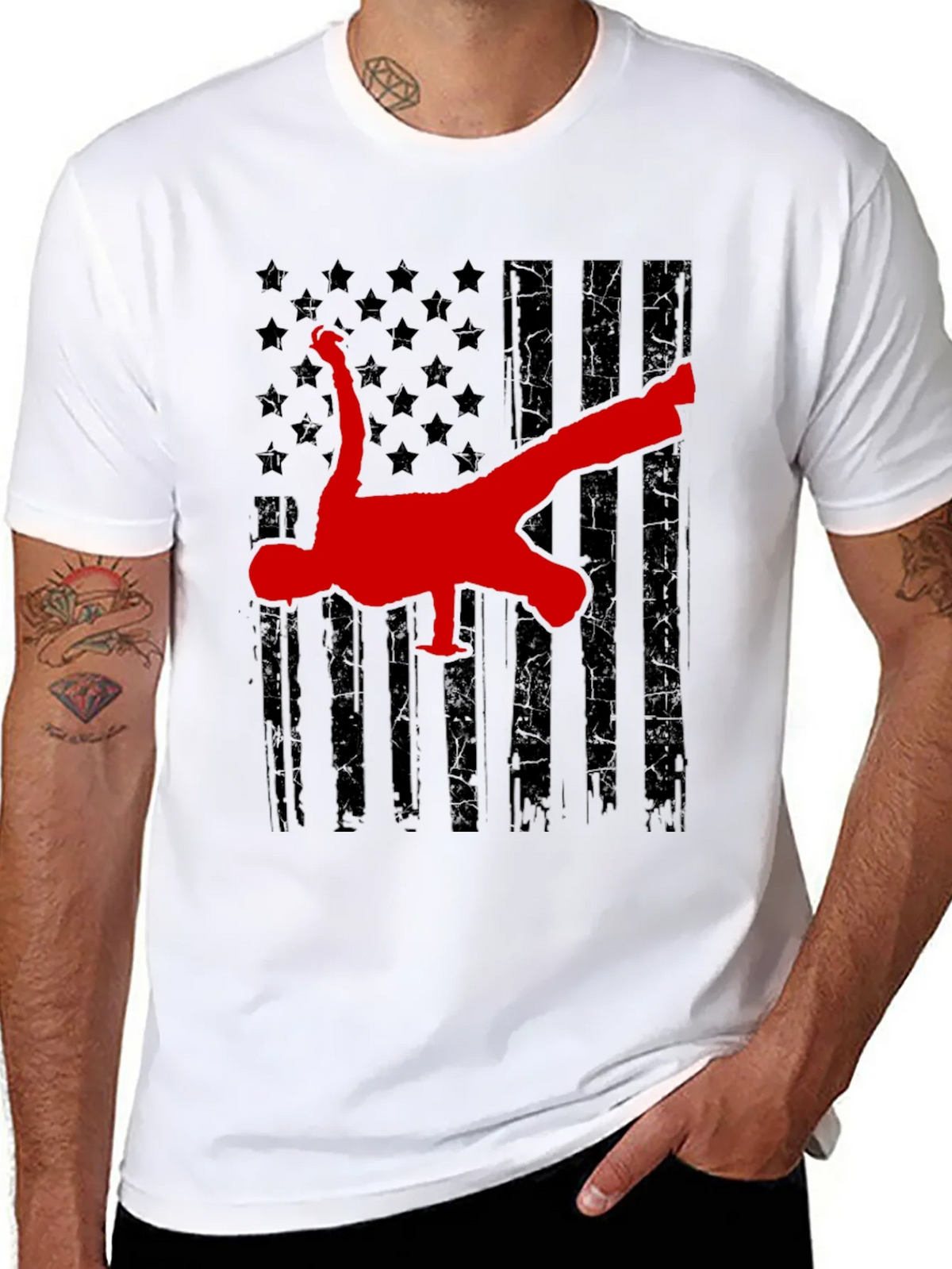Breakdance American Flag Graphic Tee product image 7