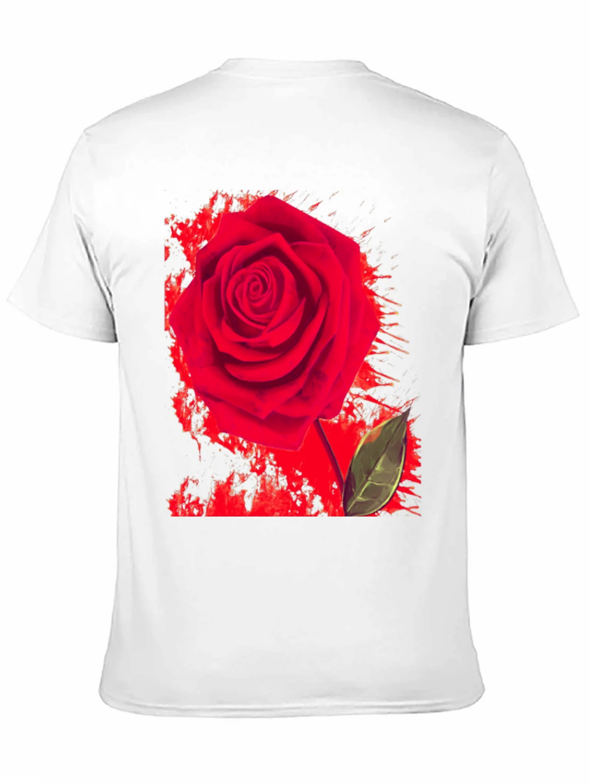 Red Rose Graphic Print T-Shirt - Casual Black Tee product image 10