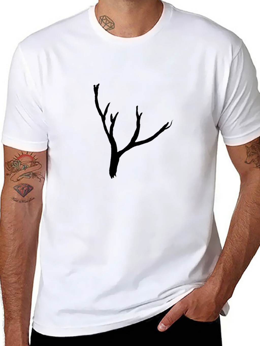 Mens Black Tree Graphic Tee - Casual Comfort product image 7