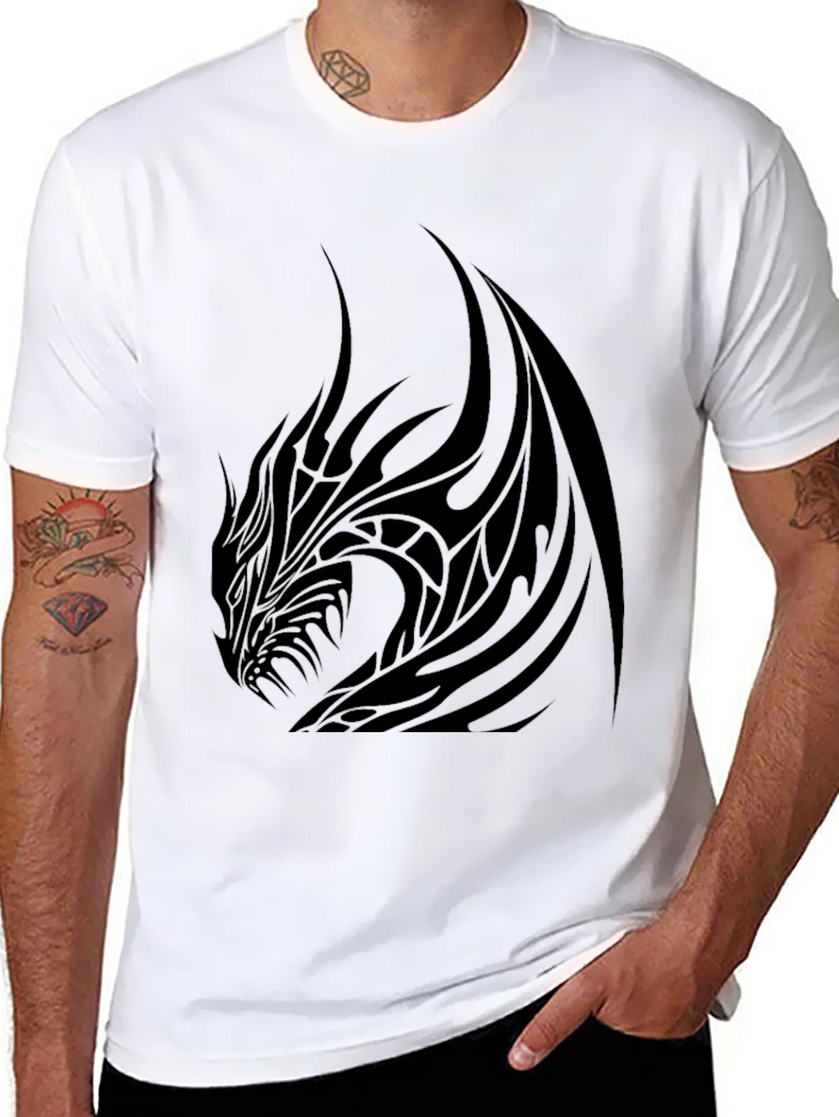 Mens Black Dragon Graphic Tee - Stylish & Bold product image 7