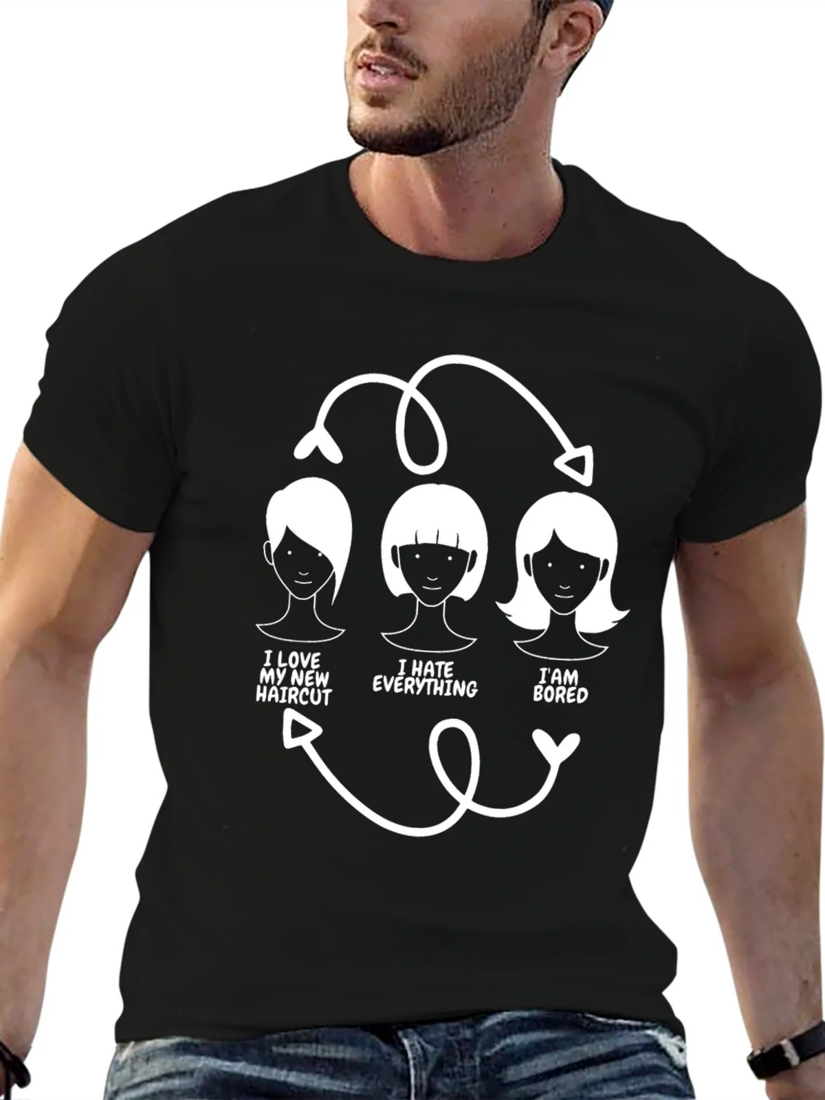 Humorous Haircut Cycle T-Shirt product image 6