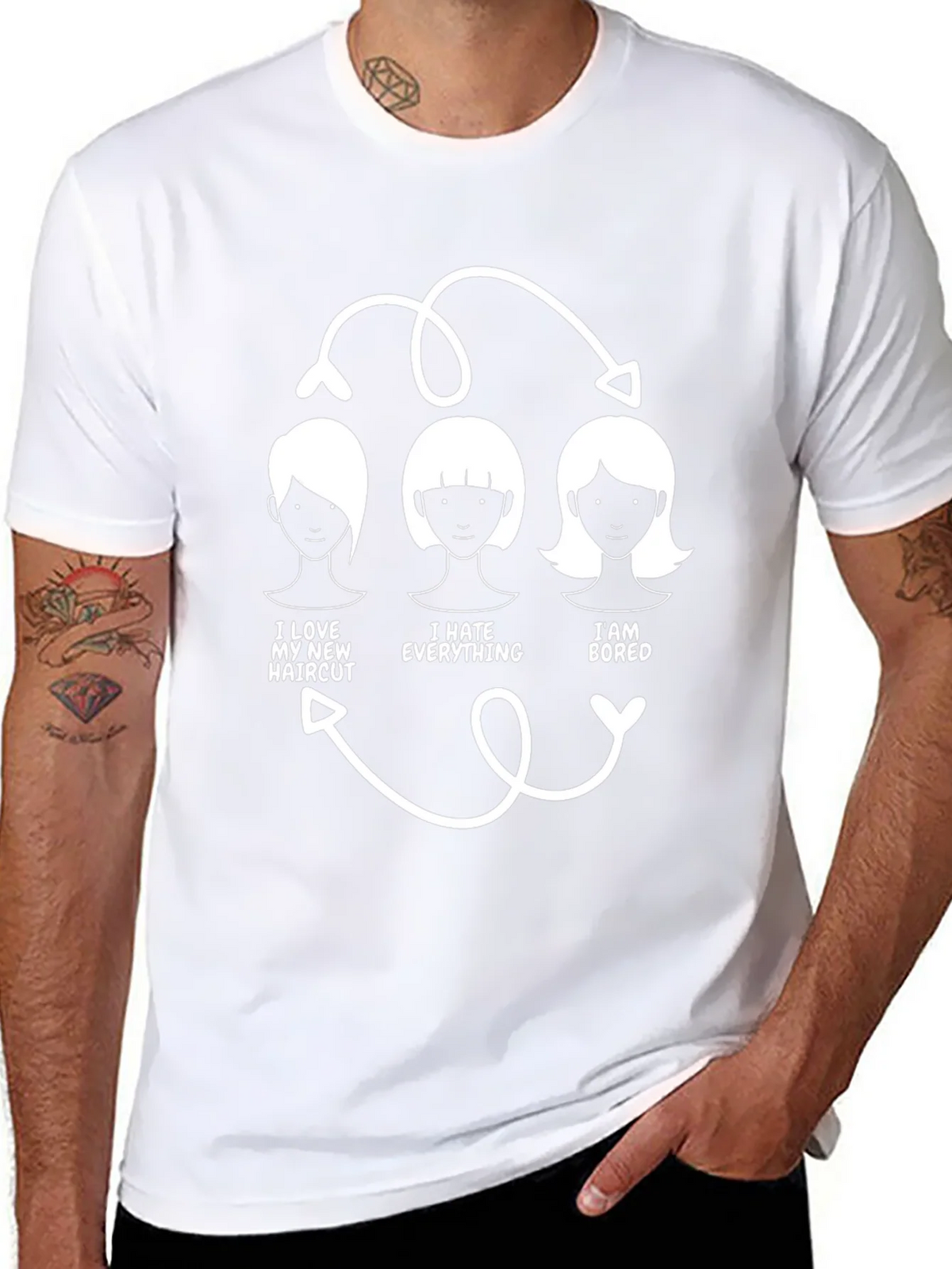 Humorous Haircut Cycle T-Shirt product image 7