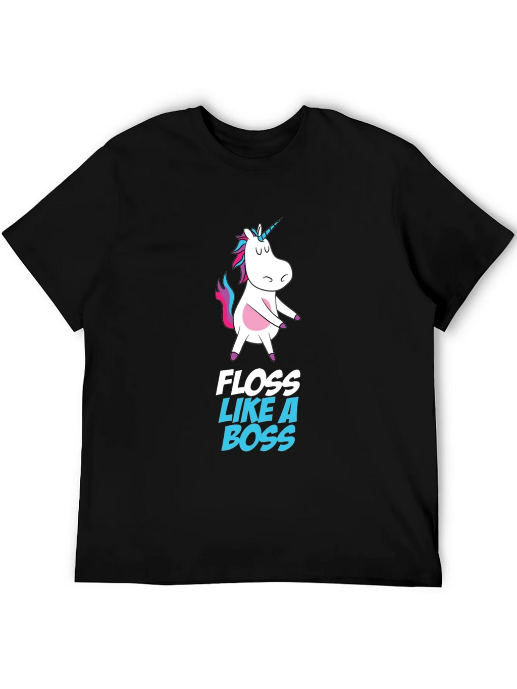 Unicorn Floss Like A Boss Black T-Shirt product image 5