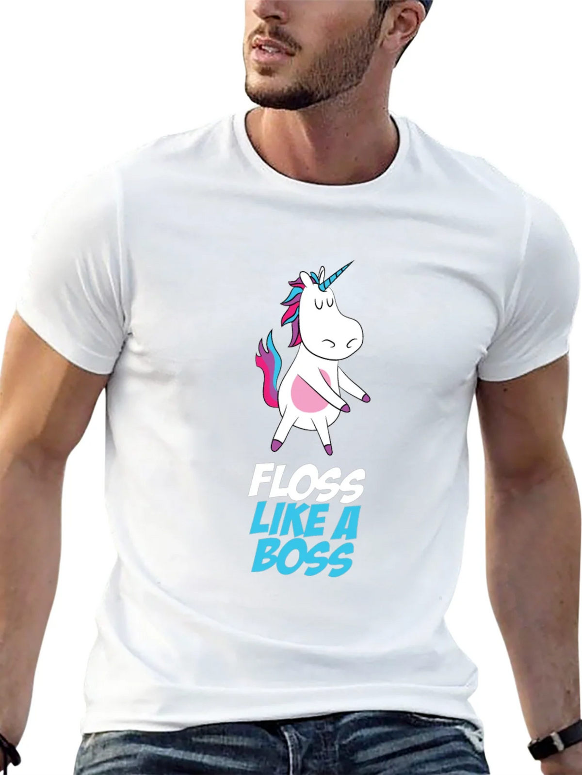 Unicorn Floss Like A Boss Black T-Shirt product image 12