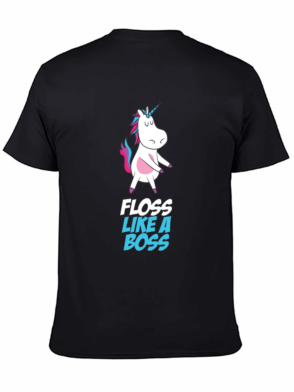 Unicorn Floss Like A Boss Black T-Shirt product image 4