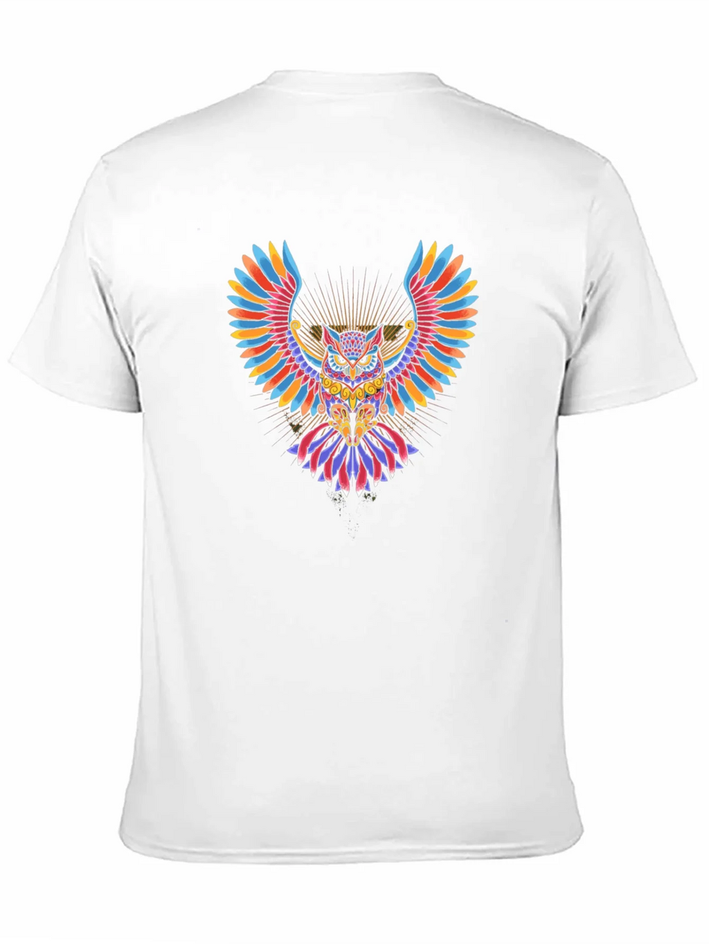 Colorful Owl Graphic Black T-Shirt product image 10