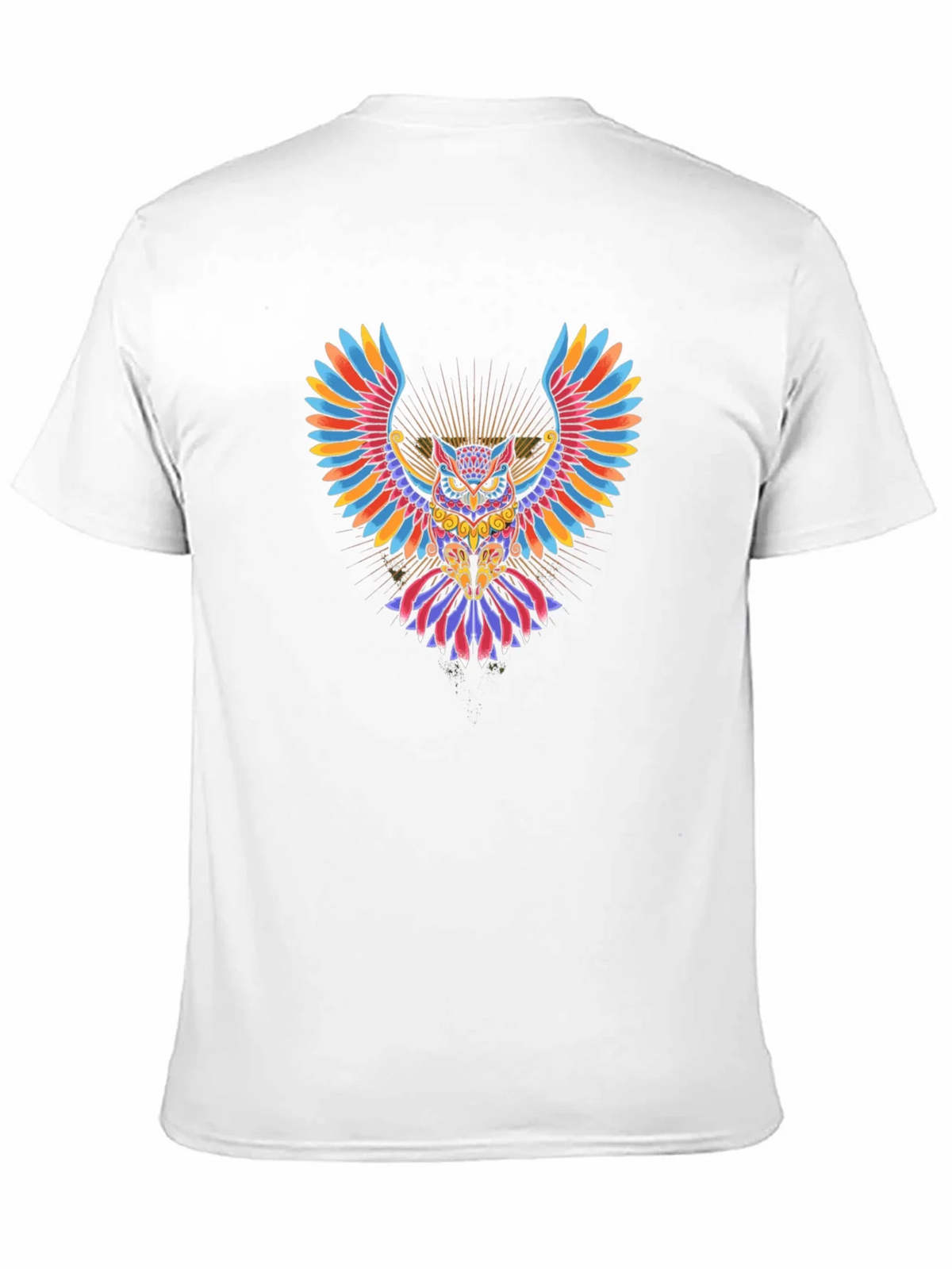 Colorful Owl Graphic Black T-Shirt product image 10