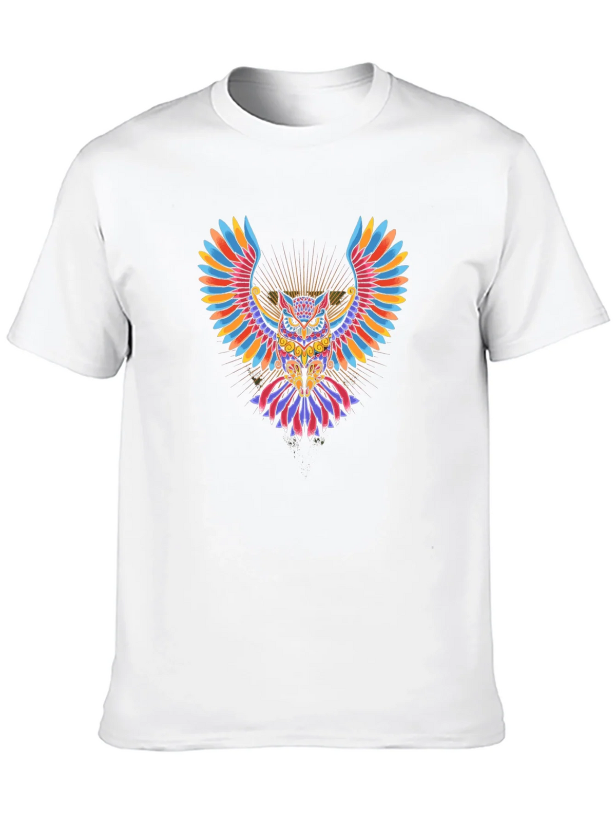 Colorful Owl Graphic Black T-Shirt product image 9