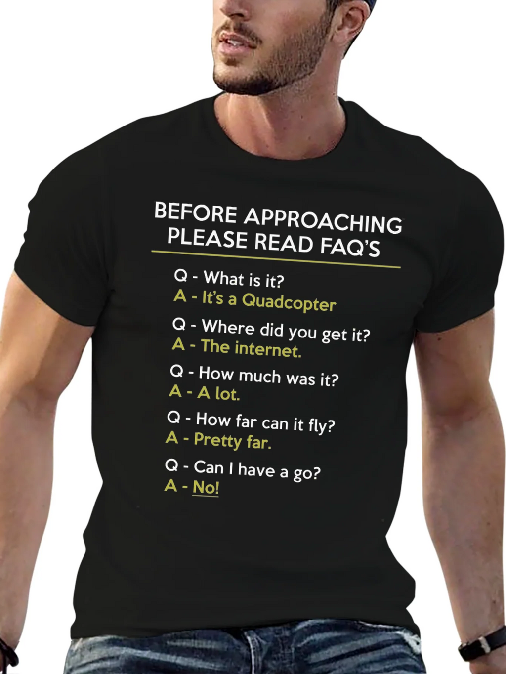 Funny Quadcopter FAQ T-Shirt product image 6