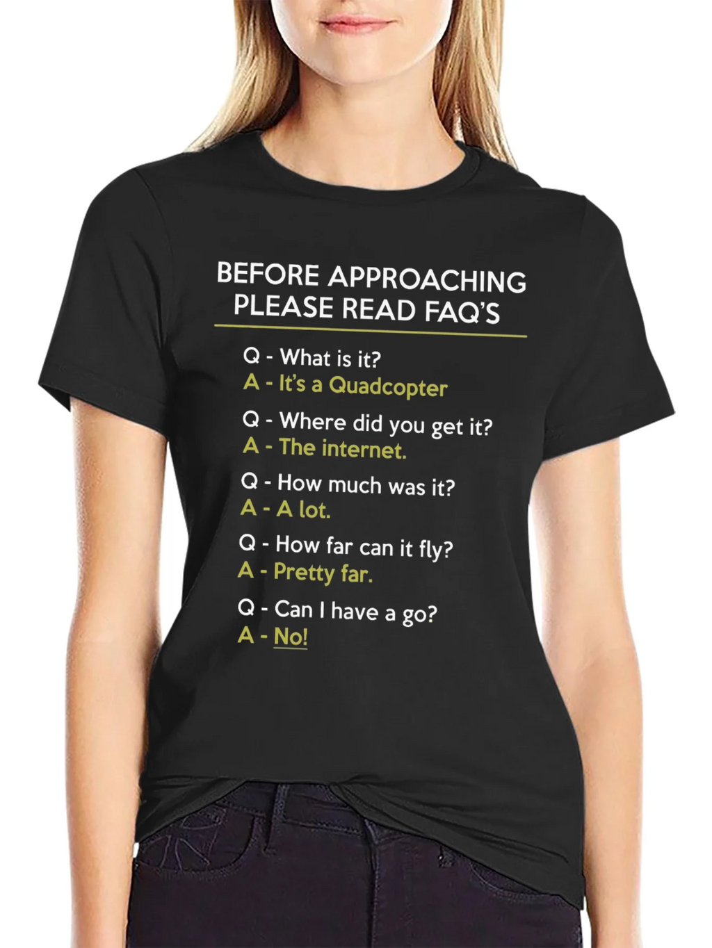 Funny Quadcopter FAQ T-Shirt product image 2