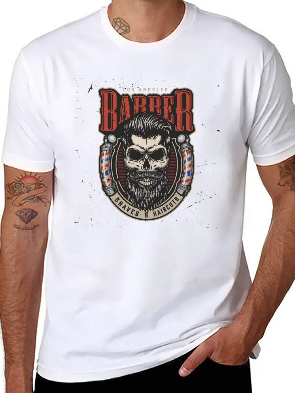 Los Angeles Barber Skull Graphic Tee product image 7