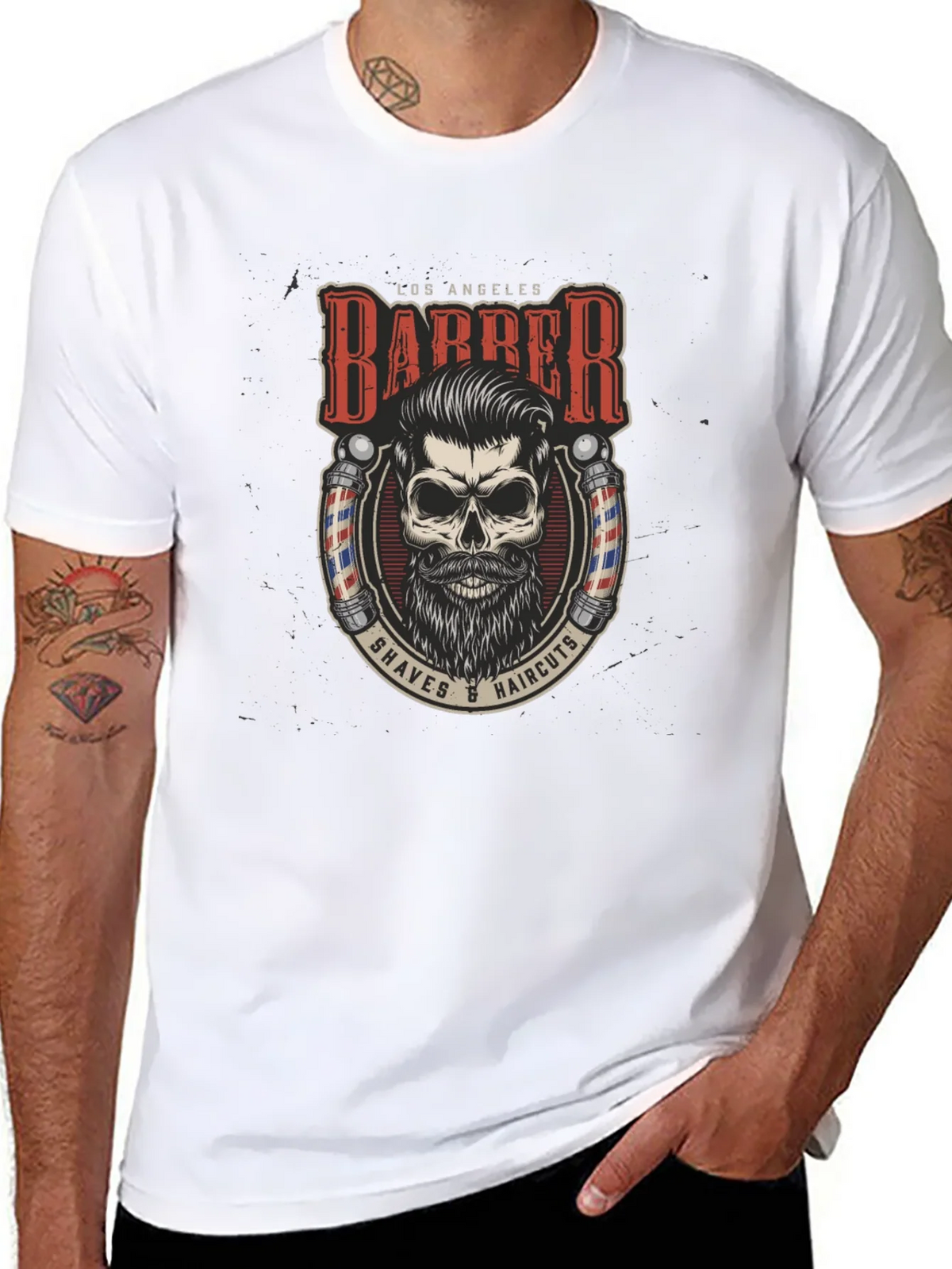 Los Angeles Barber Skull Graphic Tee product image 7