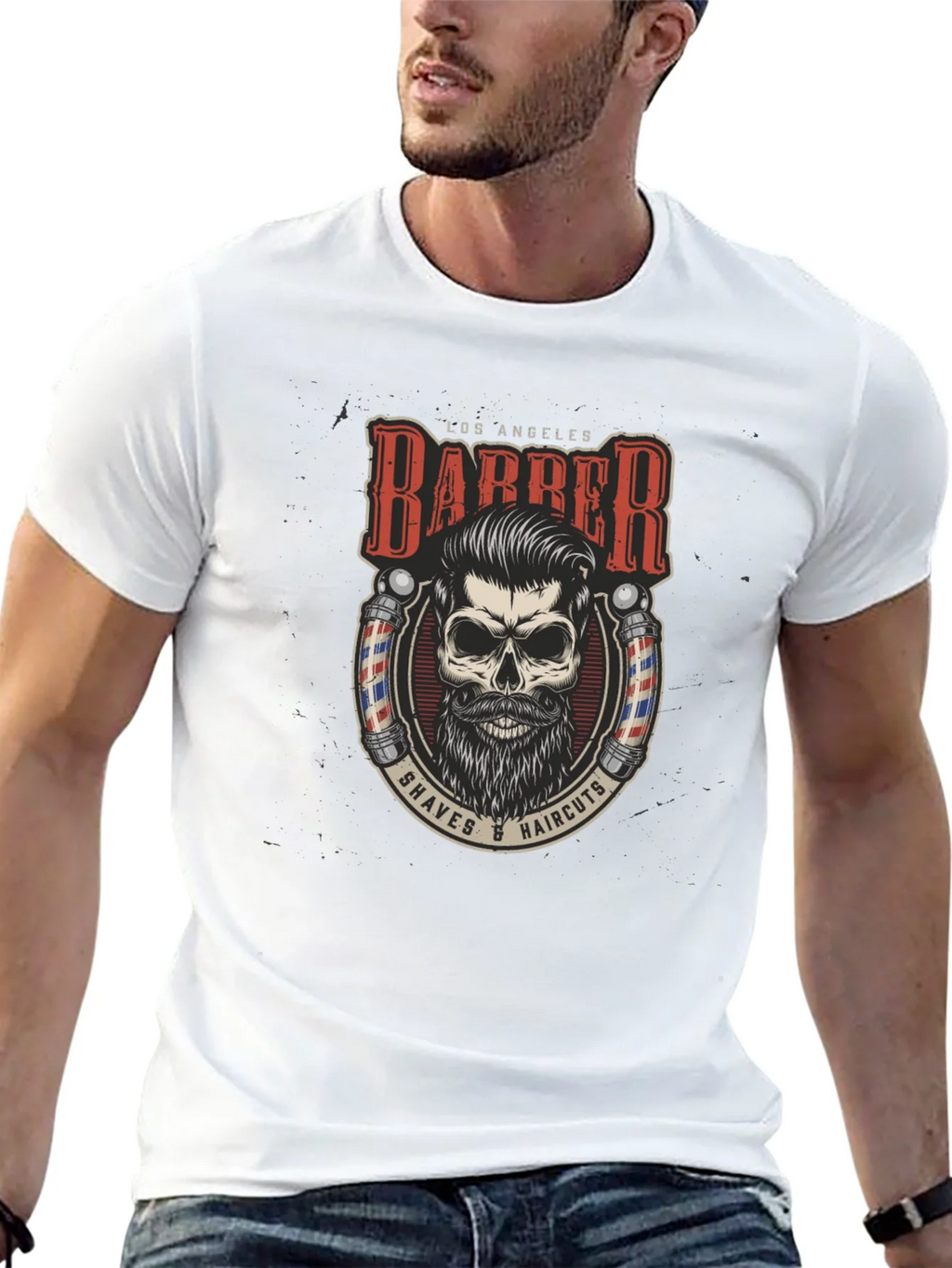 Los Angeles Barber Skull Graphic Tee product image 12