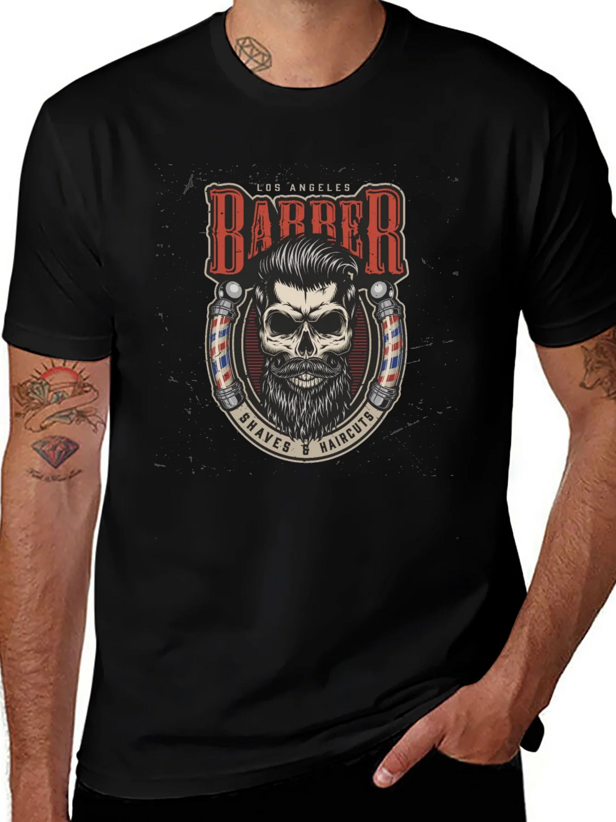 Los Angeles Barber Skull Graphic Tee product image 1