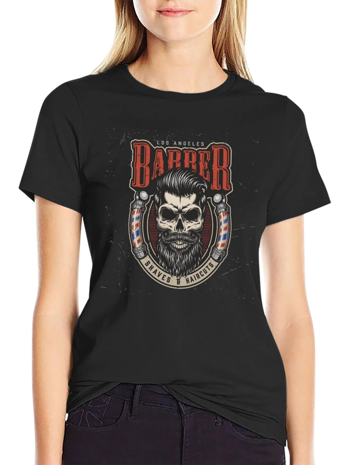 Los Angeles Barber Skull Graphic Tee product image 2
