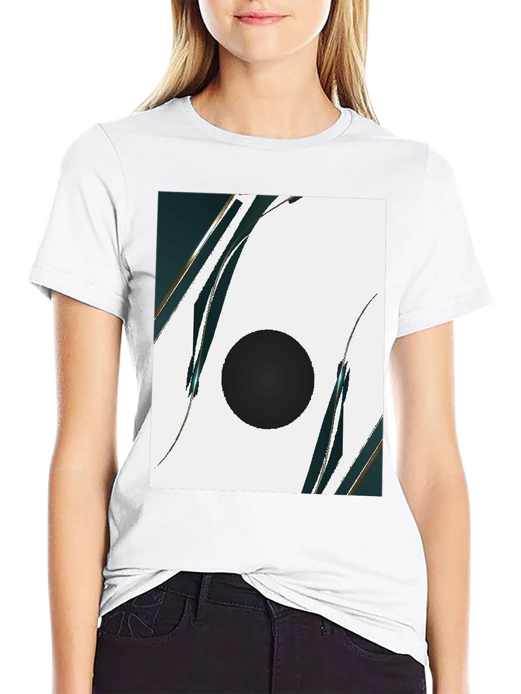 Modern Abstract Graphic Black T-Shirt product image 8