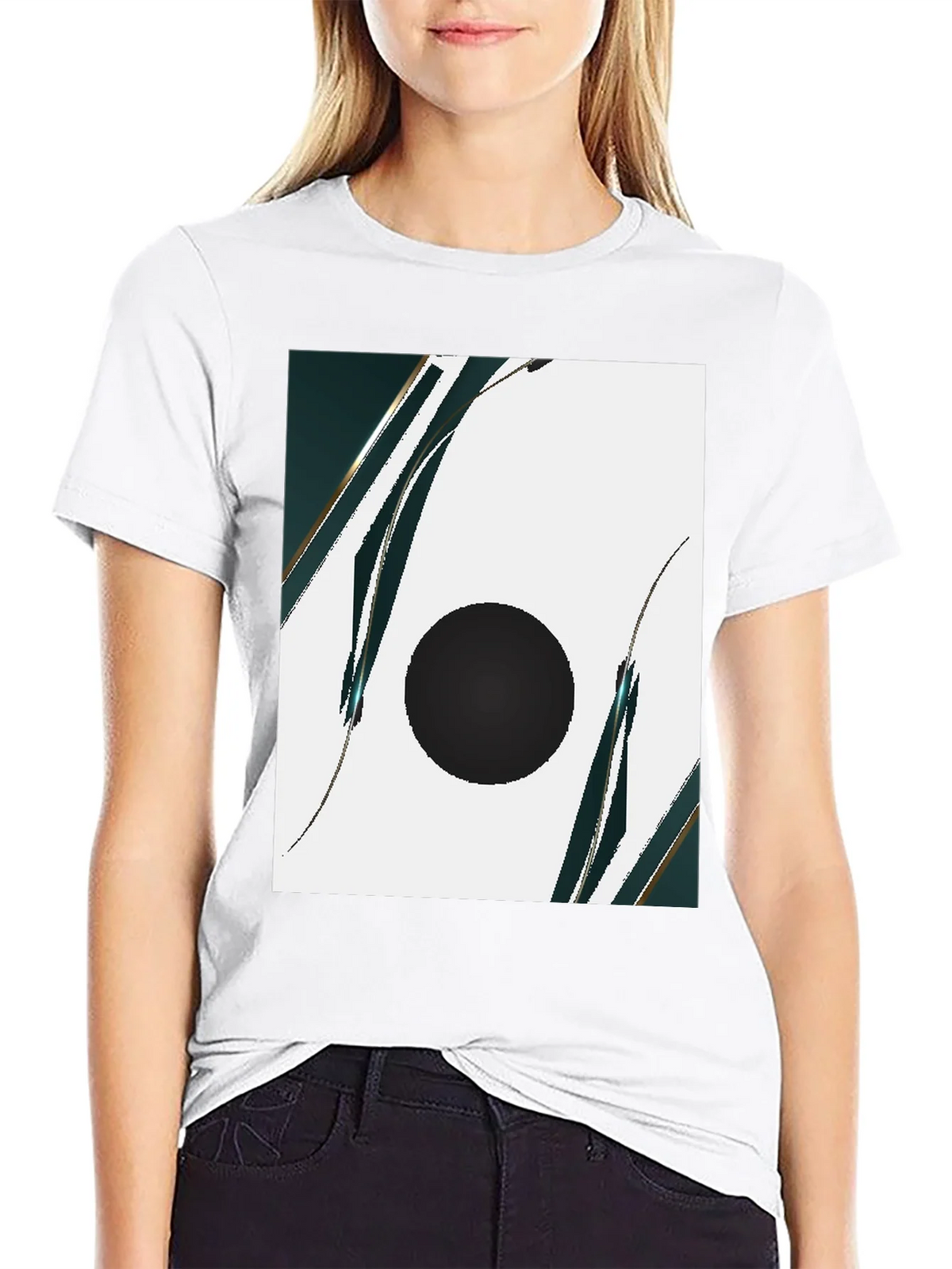 Modern Abstract Graphic Black T-Shirt product image 8