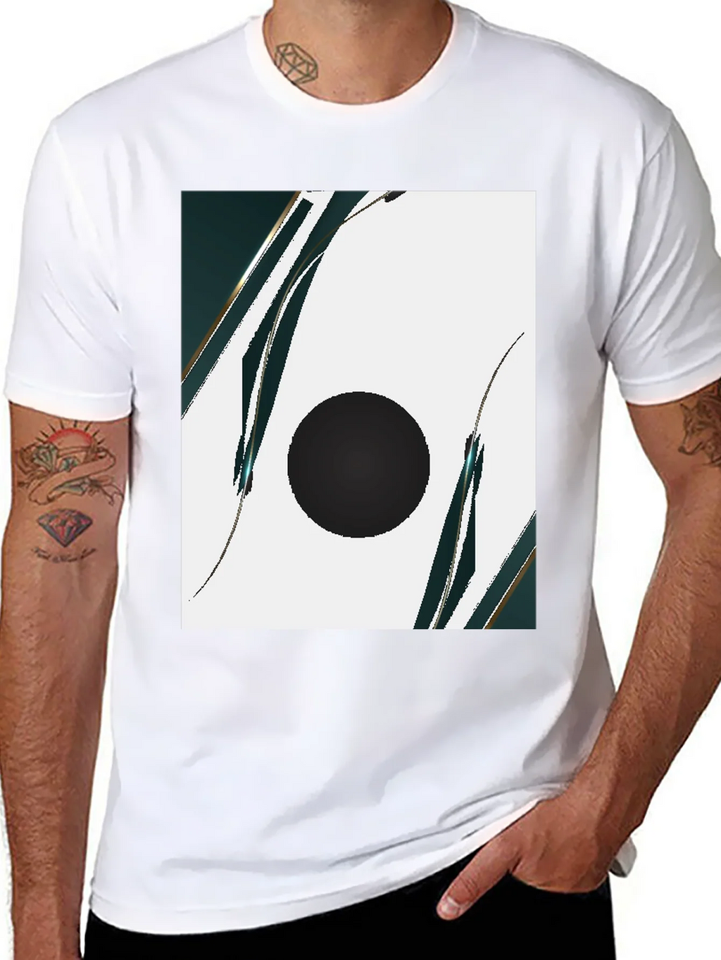 Modern Abstract Graphic Black T-Shirt product image 7