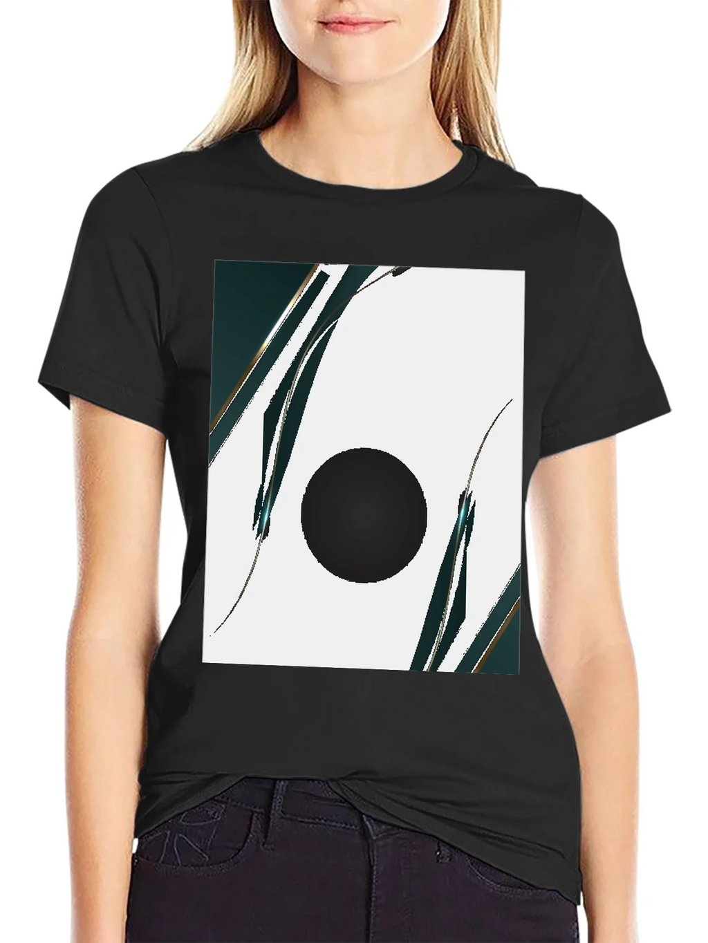 Modern Abstract Graphic Black T-Shirt product image 2