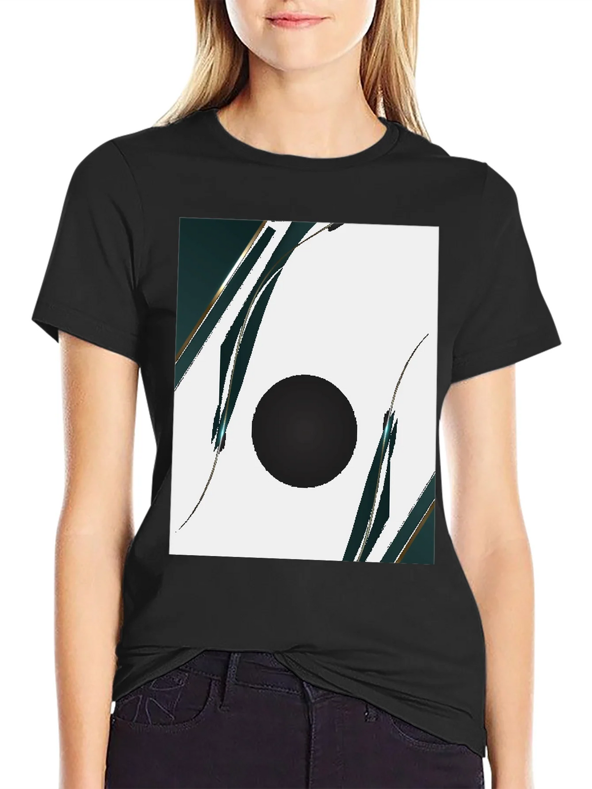 Modern Abstract Graphic Black T-Shirt product image 2