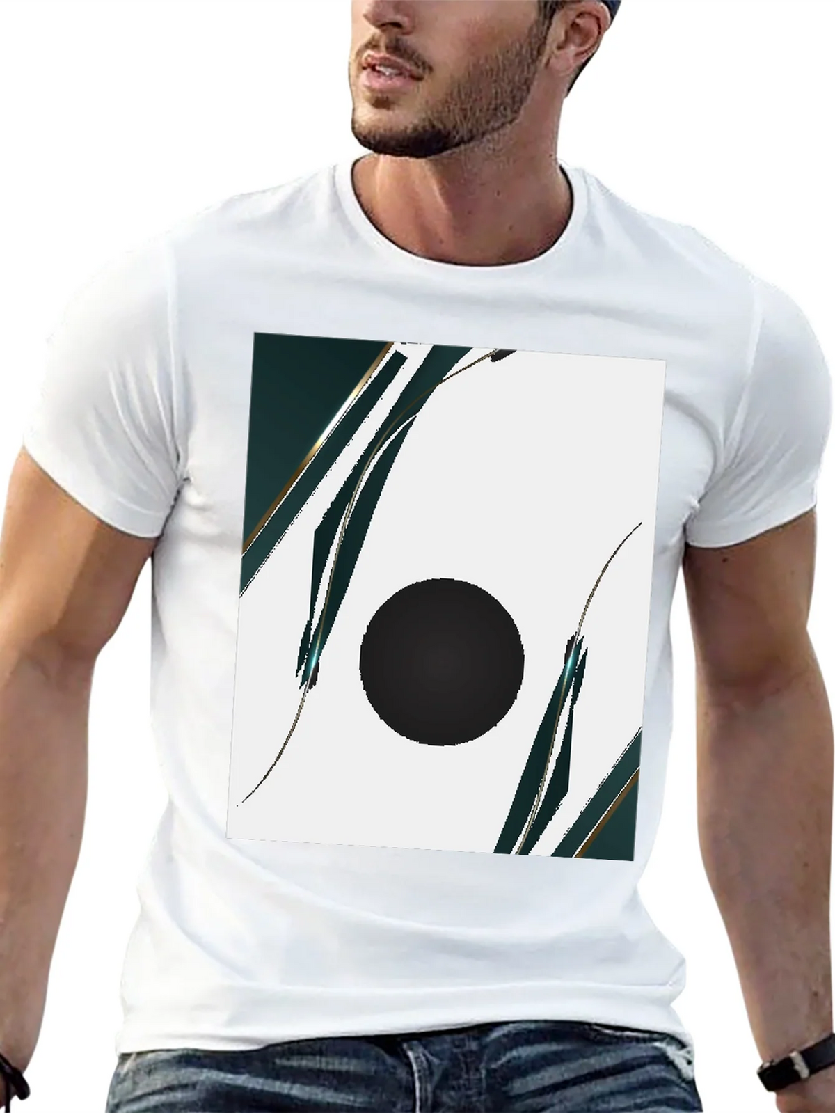 Modern Abstract Graphic Black T-Shirt product image 12