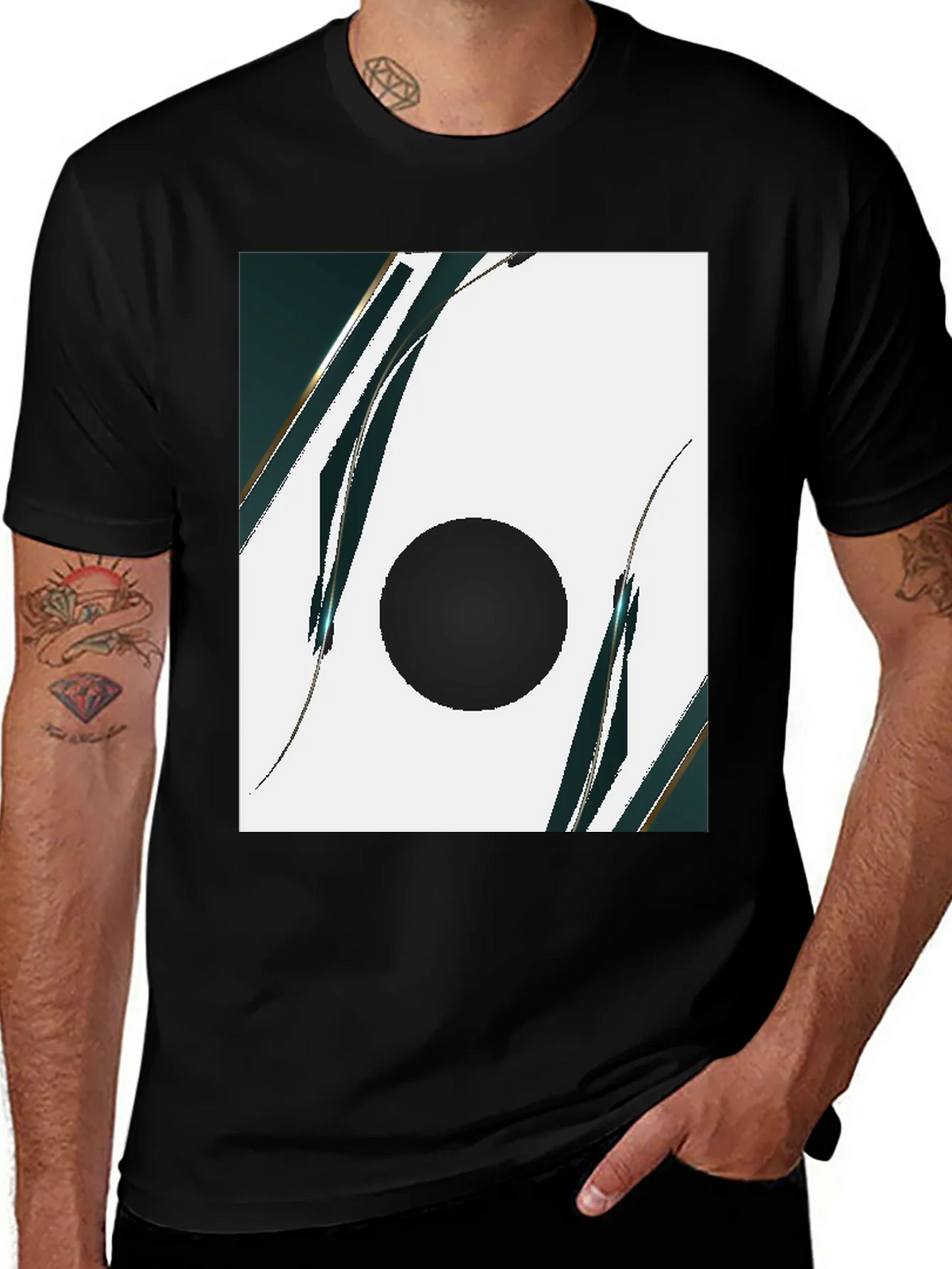 Modern Abstract Graphic Black T-Shirt product image 1