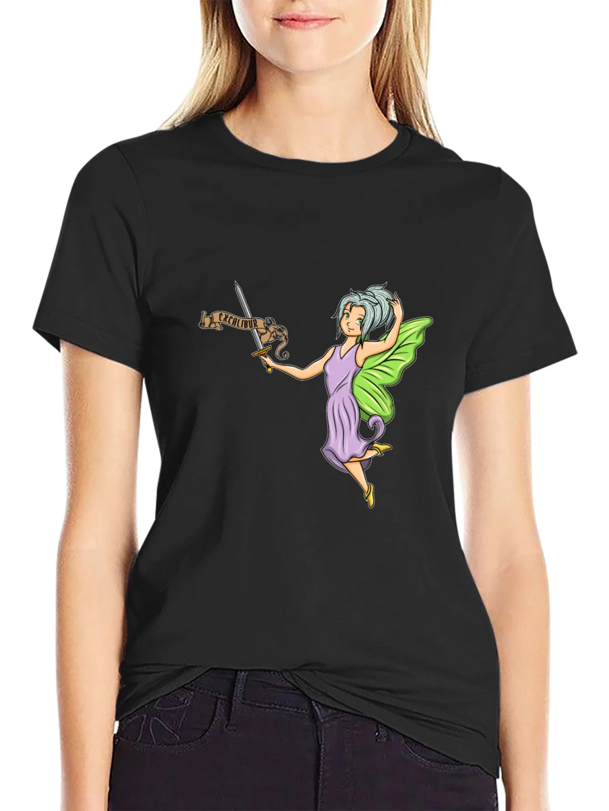 Fairy Excalibur Black T-Shirt product image 2