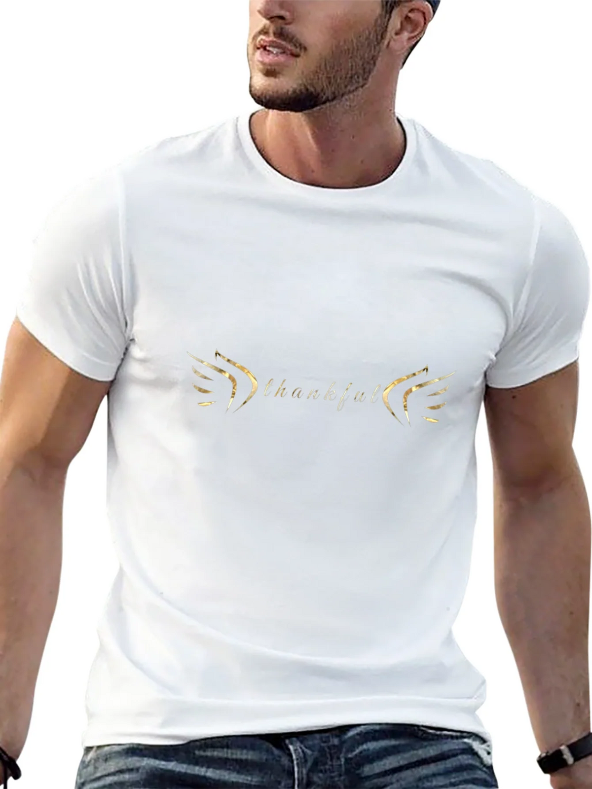 Thankful Graphic Print Crew Neck T-Shirt product image 12