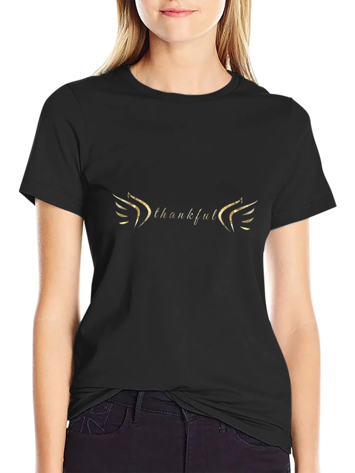 Thankful Graphic Print Crew Neck T-Shirt product image 2