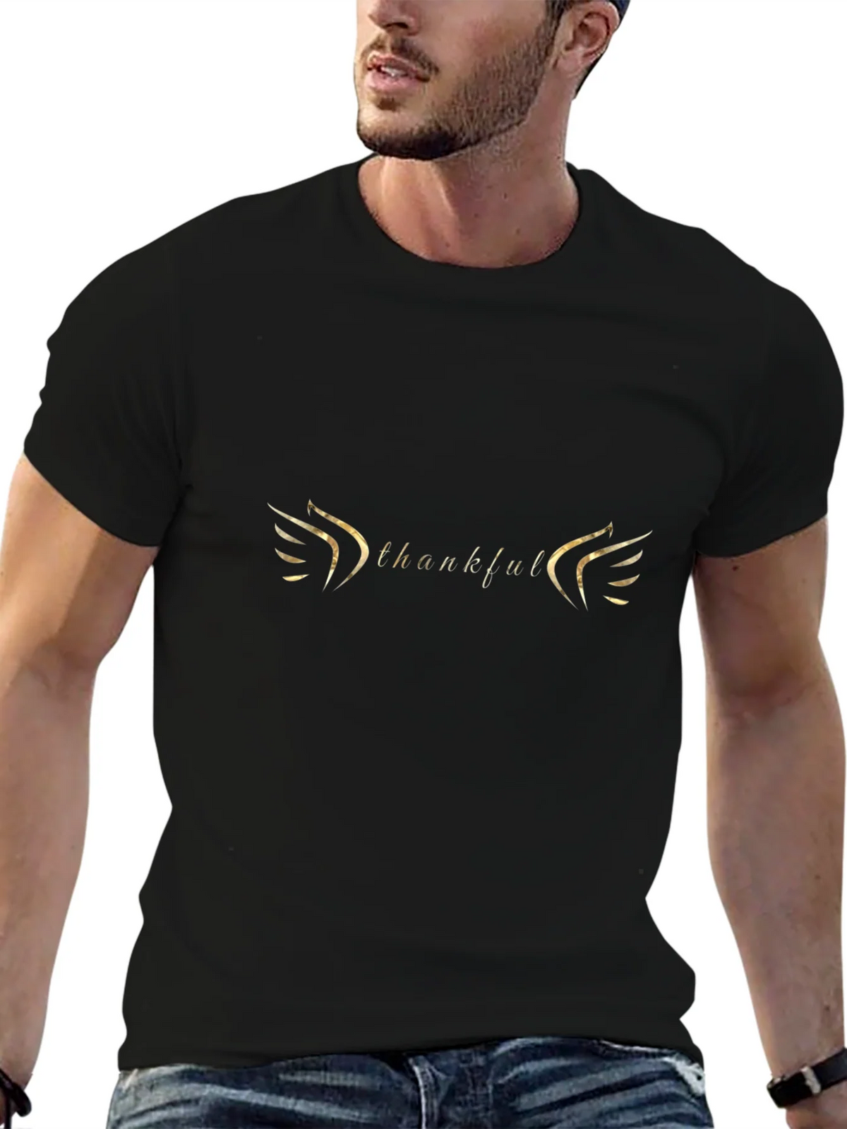 Thankful Graphic Print Crew Neck T-Shirt product image 6