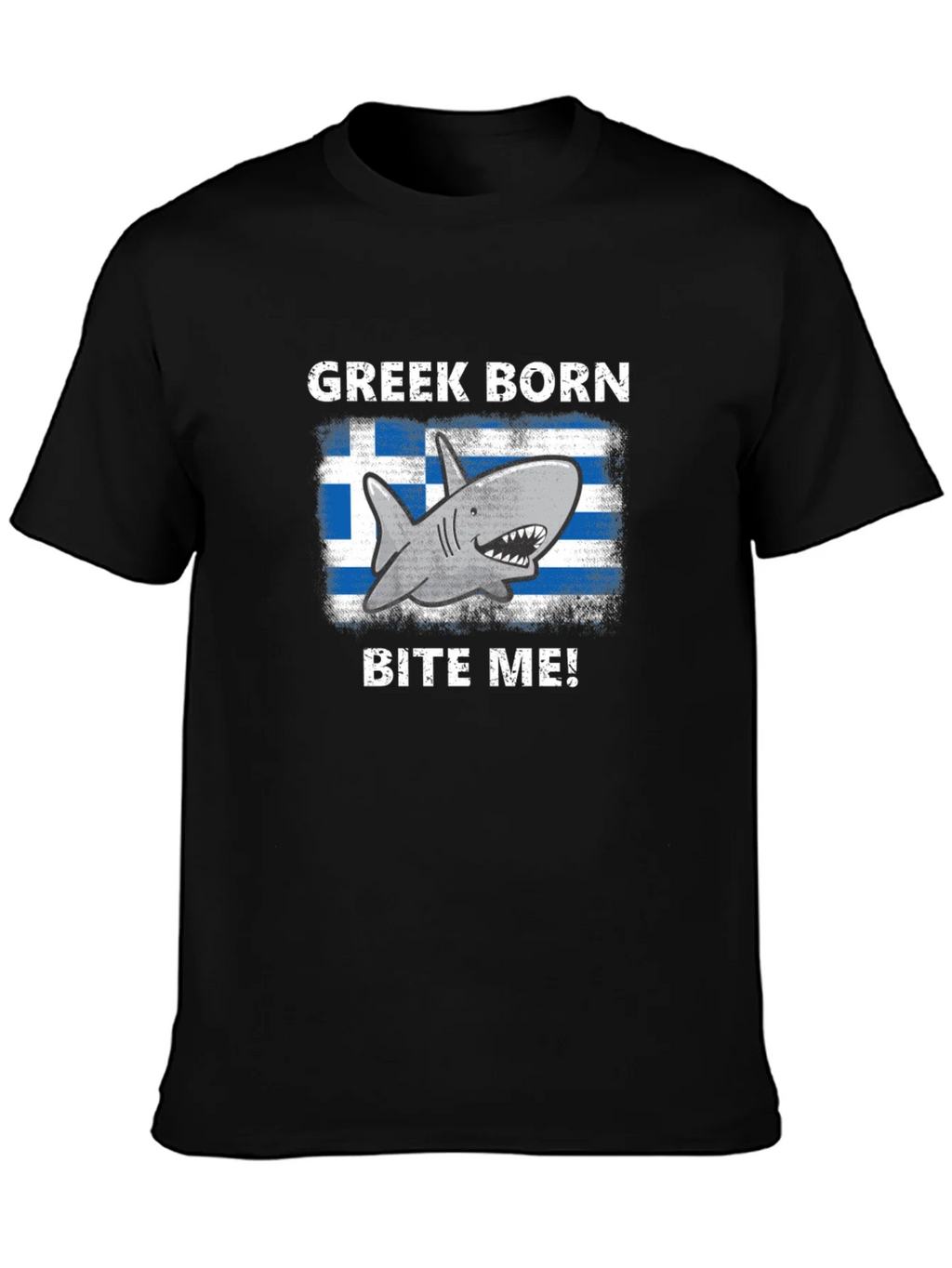 Greek Born Shark Bite Me! T-Shirt product image 3