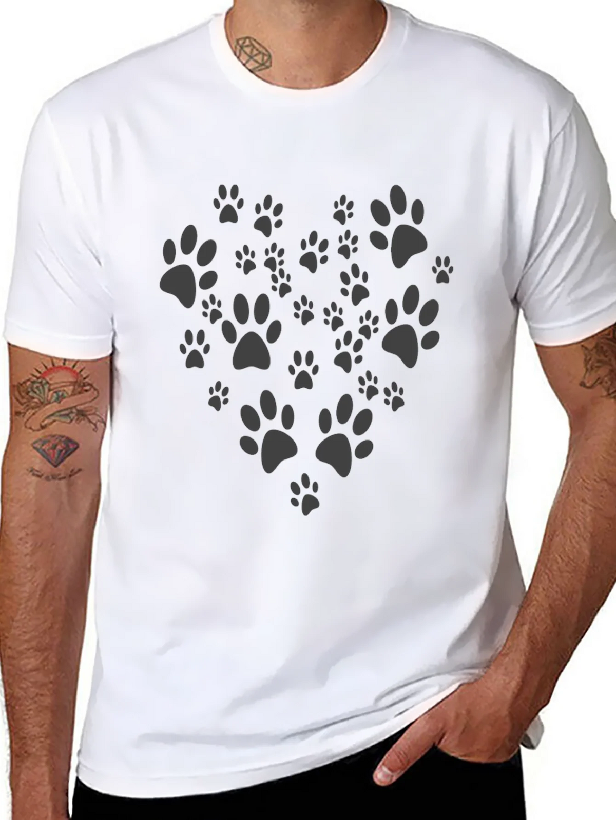 Paw Print Heart T-Shirt - Dog Lover Tee product image 7